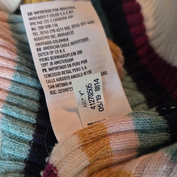 American Eagle Tiny Crop Tank Top Striped Womens Small - Picture 5 of 5